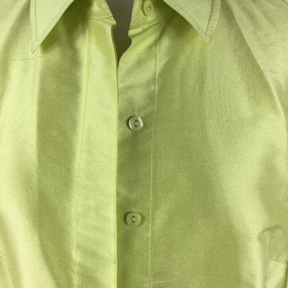 Chico's 100% Green Silk Tunic Jacket, Size XS - Picture 4 of 6